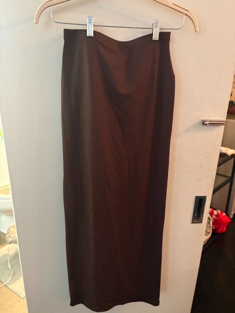 SKIMS Fits Everybody Long Skirt Chocolate Brown Sz M